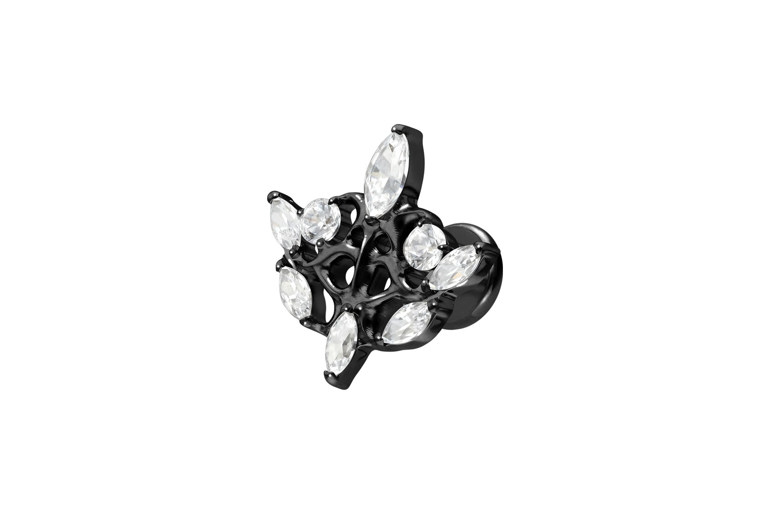 Titan Labret Piercing mit Innengewinde GOTISCHES DESIGN